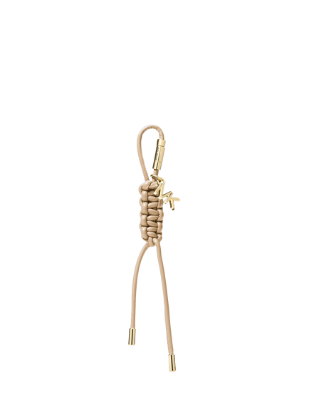 Michael Kors Gold-Tone and Braided Cord Bag Charm, Khaki