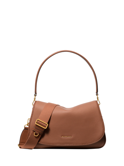 Michael Kors Holmes Medium Pebbled Leather Convertible Messenger Bag, Luggage