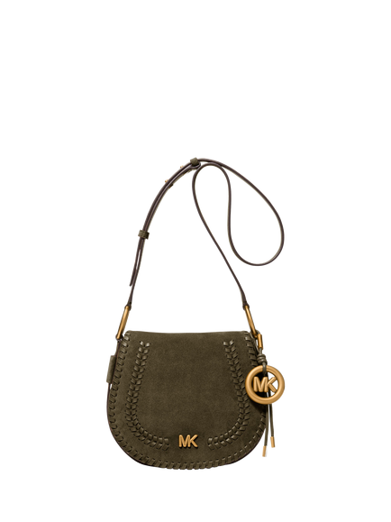 Michael Kors Josie Medium Whipstitched Suede Saddle Bag, Loden