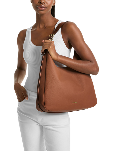 Michael Kors Nolita Leather Hobo Bag - view 2, Luggage
