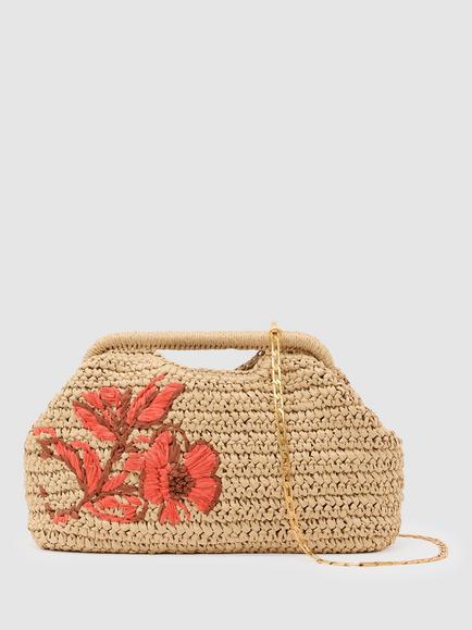 Reiss Gina Structured Straw Clutch Bag, Natural, Natural