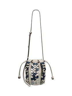 Radley The Flora Sequin Cross Body Bucket Bag, Salt, Salt