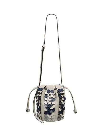 Radley The Flora Sequin Cross Body Bucket Bag, Salt, Salt
