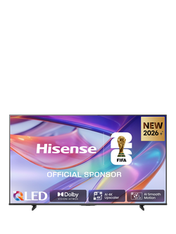 Hisense 50Q7STUK (2026) QLED HDR 4K Ultra HD Smart AI TV, 50 inch with Dolby Atmos, Black, Black