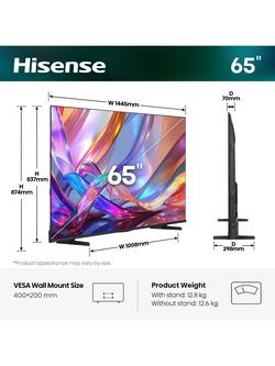 Hisense 65Q7STUK (2026) QLED HDR 4K Ultra HD Smart AI TV, 65 inch with Dolby Atmos, Black - view 2, Black
