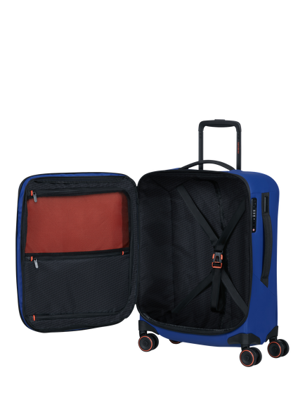 Samsonite Glazed 55cm Expandable 8-Wheel Suitcase, 44/49L - view 2, Electric Blue