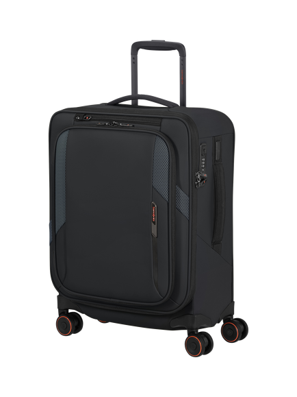 Samsonite Glazed 55cm Expandable 8-Wheel Suitcase, 44/49L, Black