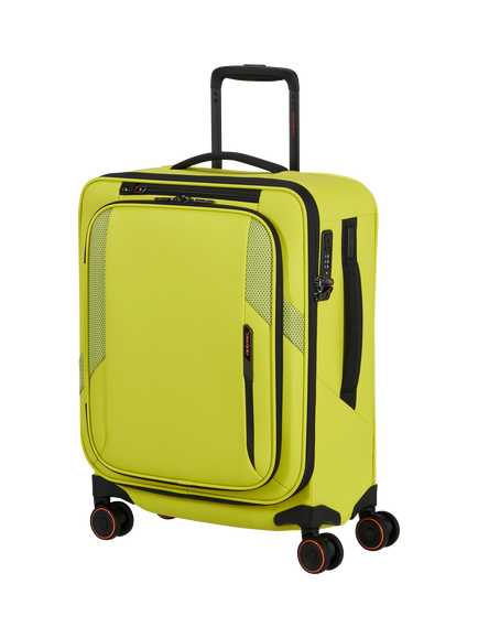 Samsonite Glazed 55cm Expandable 8-Wheel Suitcase, 44/49L, Lime Punch
