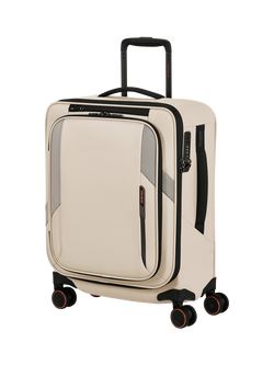 Samsonite Glazed 55cm Expandable 8-Wheel Suitcase, 44/49L, Sandstone