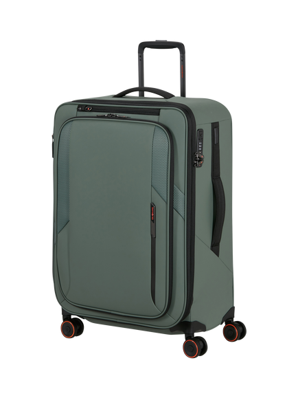 Samsonite Glazed 67cm Expandable 8-Wheel Suitcase, 83/94L, Sage Green