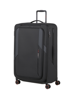 Samsonite Glazed 78cm Expandable 8-Wheel Suitcase, 125/141L, Black
