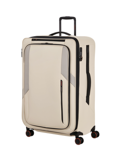 Samsonite Glazed 78cm Expandable 8-Wheel Suitcase, 125/141L, Sandstone, Sandstone