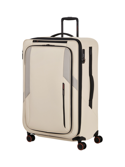 Samsonite Glazed 78cm Expandable 8-Wheel Suitcase, 125/141L, Sandstone