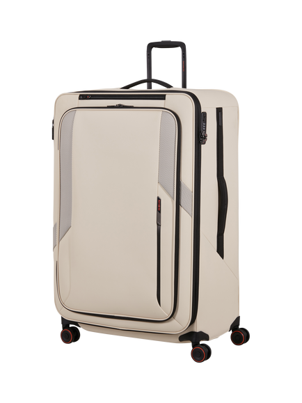 Samsonite Glazed 84cm Expandable 8-Wheel Suitcase, 160/178L, Sandstone