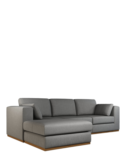 John Lewis + Swoon OUTLET Rubik Grand 4 Seater LHF Chaise End Sofa, Dark Leg, Nickel Weave, Nickel Weave