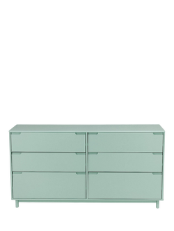 John Lewis OUTLET Format 6 Drawer Chest, Like New, Green, Green