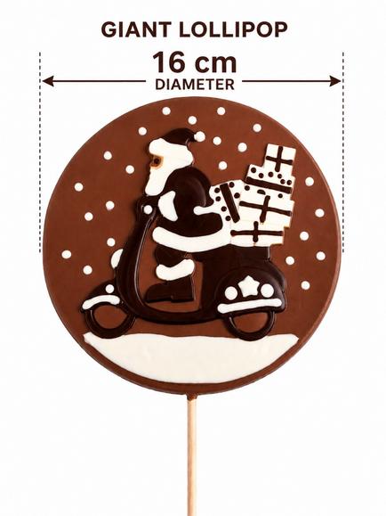 Sweet Me Keep Me Santa Vespa Milk Chocolate Giant Lollipop - view 2, Multi