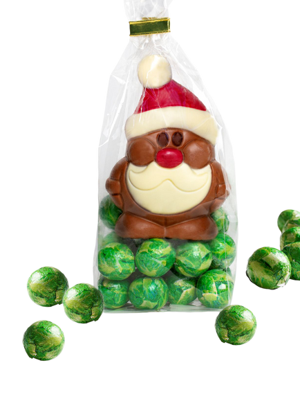 Sweet Me Keep Me Milk Chocolate Santa & Sprout Foil Balls - view 2, Multi