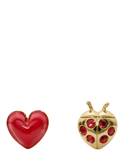 kate spade new york Summer Daze Ladybug A-Symmetrical Stud Earrings, Red Multi, Red Multi