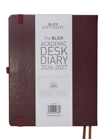 BLOX Academic Desk Week to View 2026-27 Diary, Chocolate Brown - view 2, Chocolate Brown