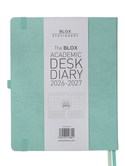 BLOX Academic Desk Week to View 2026-27 Diary, Aqua Blue - view 2, Aqua Blue
