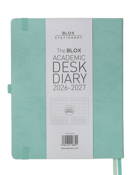 BLOX Academic Desk Week to View 2026-27 Diary, Aqua Blue - view 2, Aqua Blue