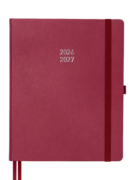 BLOX Academic Desk Week to View 2026-27 Diary, Raspberry, Raspberry
