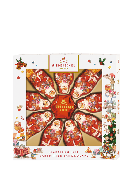 Niederegger Santa & Star Dark Chocolate Marzipan Selection, 125g, Multi