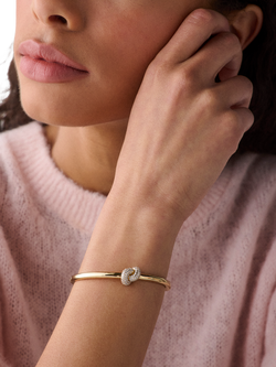 kate spade new york Sailors Knot Bangle, Clear/Gold - view 2, Clear/Gold