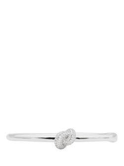 kate spade new york Sailors Knot Bangle, Clear/Silver, Clear/Silver