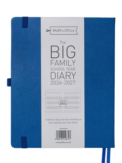 MUM's Office Big Family School Year Academic 2026-27 Diary, Blue - view 2, Blue