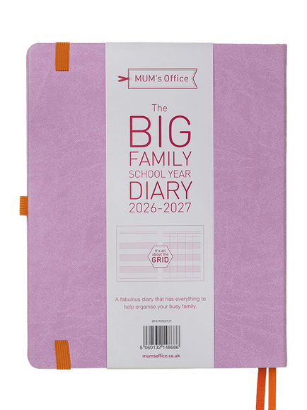 MUM's Office Big Family School Year Academic 2026-27 Diary, Purple - view 2, Purple