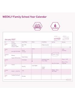 MUM's Office WEEKLY Family School Year 2026-27 Calendar, Pink - view 2, Pink