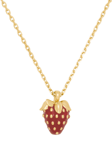 kate spade new york Strawberry Pendant Necklace, Red, Red