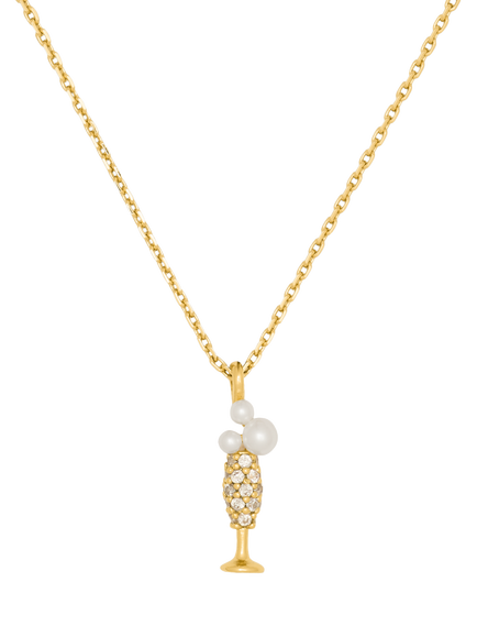 kate spade new york Here's To You Champagne Pendant Necklace, Cream Multi, Cream Multi