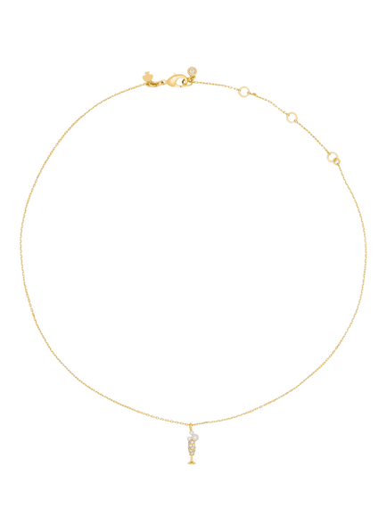 kate spade new york Here's To You Champagne Pendant Necklace, Cream Multi - view 2, Cream Multi