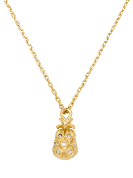 kate spade new york Pineapple Pendant Necklace, Clear/Gold, Clear/Gold