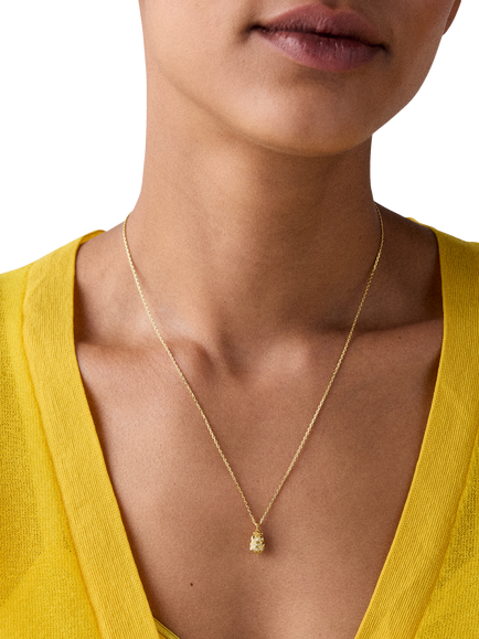 kate spade new york Pineapple Pendant Necklace, Clear/Gold - view 2, Clear/Gold