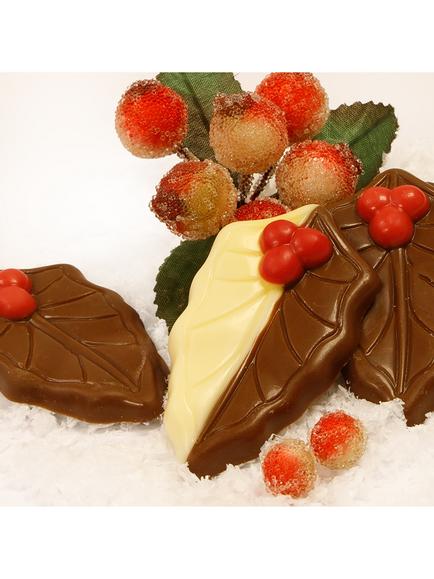 Natalie Belgian Milk & White Chocolate Holly, 110g - view 2, Multi