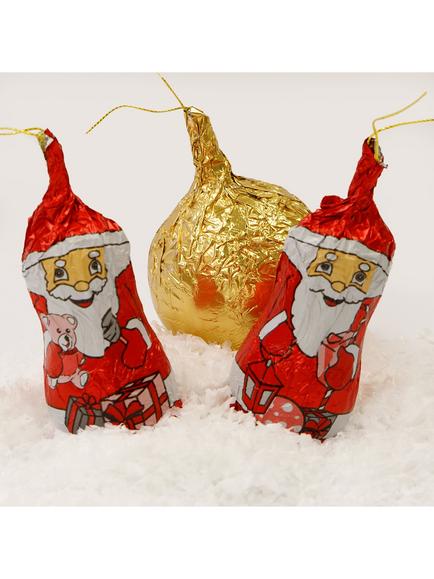 Natalie Milk Chocolate Foiled Santas & Baubles Tree Decorations, 130g - view 2, Multi