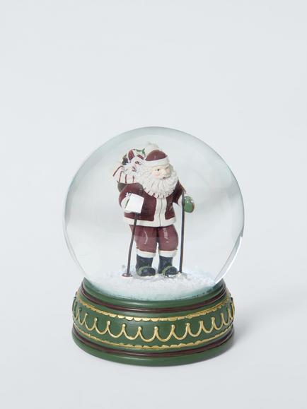 John Lewis Skiing Santa Snowglobe, Multi, Multi