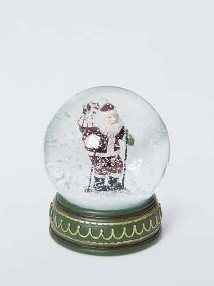 John Lewis Skiing Santa Snowglobe, Multi - view 2, Multi