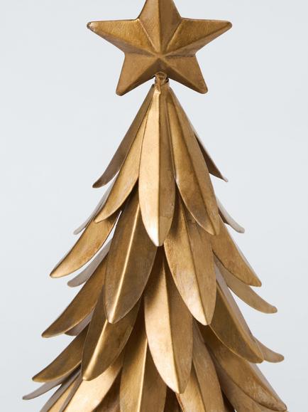 John Lewis Metal Table Tree, Gold, H24cm - view 2, Green