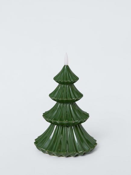 John Lewis LED Ceramic Tree, H11cm, Green, Green
