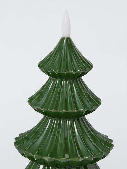 John Lewis LED Ceramic Tree, H11cm, Green - view 2, Green