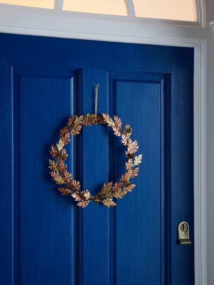 John Lewis Metal Pinecone Wreath, Copper/Gold, Dia.35cm - view 2, White