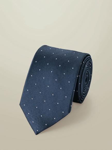 Charles Tyrwhitt Spot Silk Tie, Navy, Navy