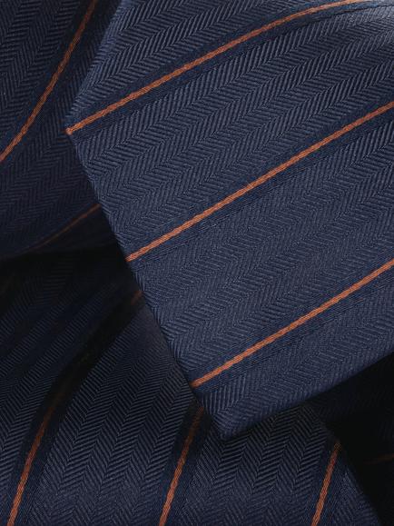 Charles Tyrwhitt Silk Stripe Tie, Navy - view 2, Navy