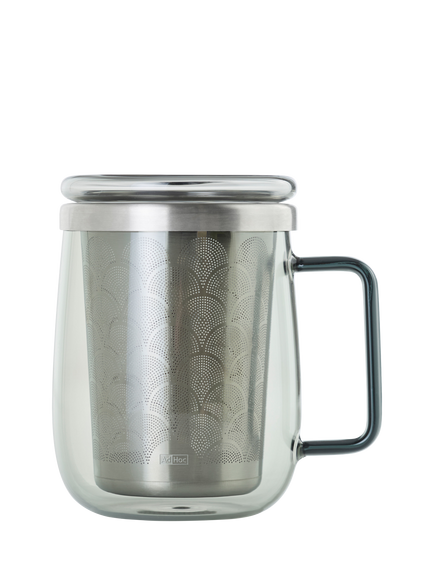 AdHoc Yuna Tea Infuser Glass Mug, 560ml, Grey