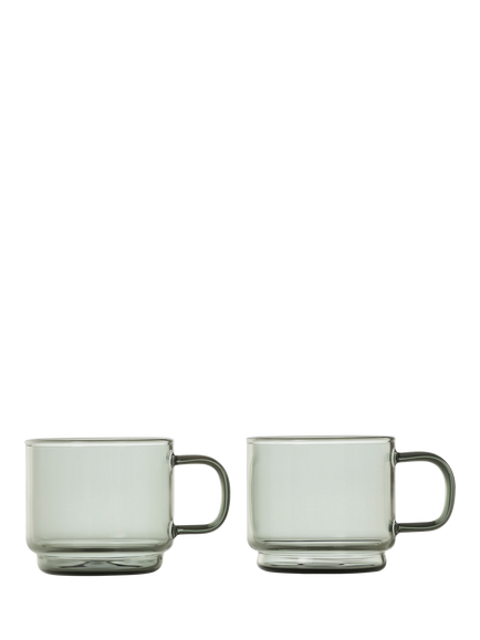 AdHoc Impact Glass Espresso Cups, Set of 2, 70ml, Grey, Grey